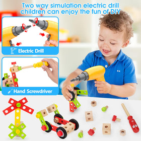 Lacchoufee portable wooden toolbox: organized storage helps kids tidy up after play