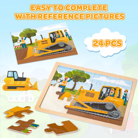 LACCHOUFEE 4-pack wooden puzzles set for shared play and learning.