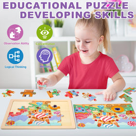 LACCHOUFEE wooden puzzles feature smooth edges and non-toxic finishes