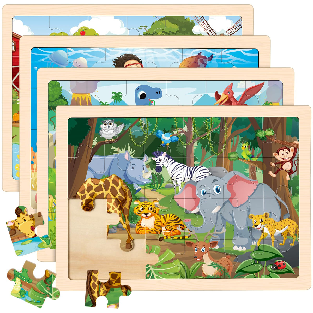 LACCHOUFEE wooden excavator puzzle enhances fine motor skills during play