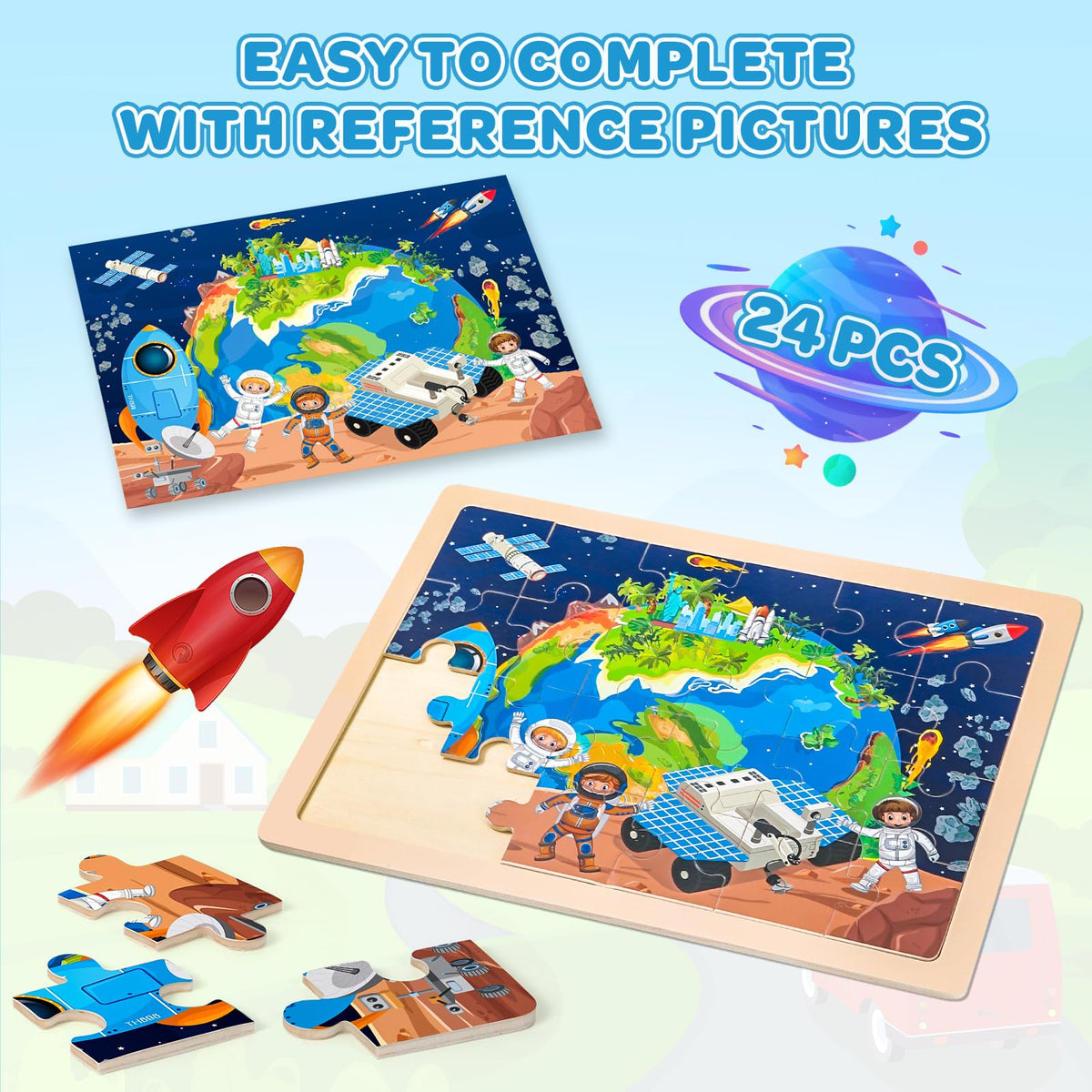 LACCHOUFEE puzzle with smooth edges for safe toddler play