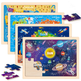 LACCHOUFEE wooden USA map puzzle enhances geography awareness for kids