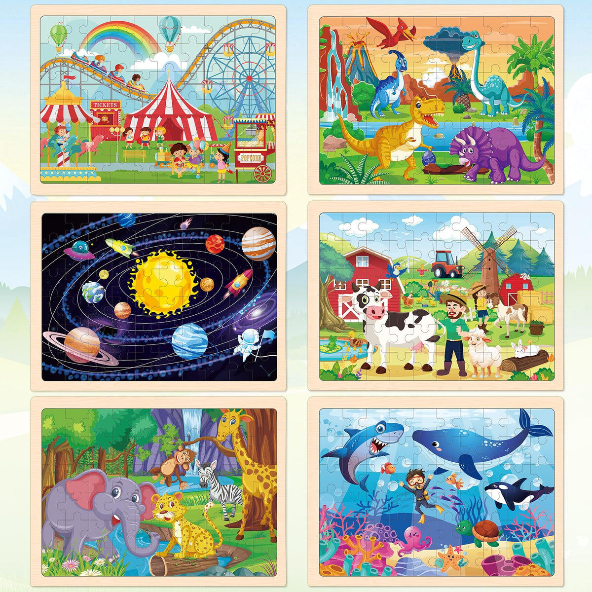 LACCHOUFEE wooden vehicle puzzles farm: multi-piece play supports concentration and pattern recognition.
