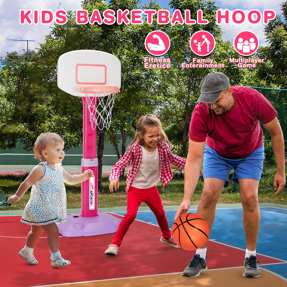 LACCHOUFEE kids practice hand-eye coordination with basketball drills