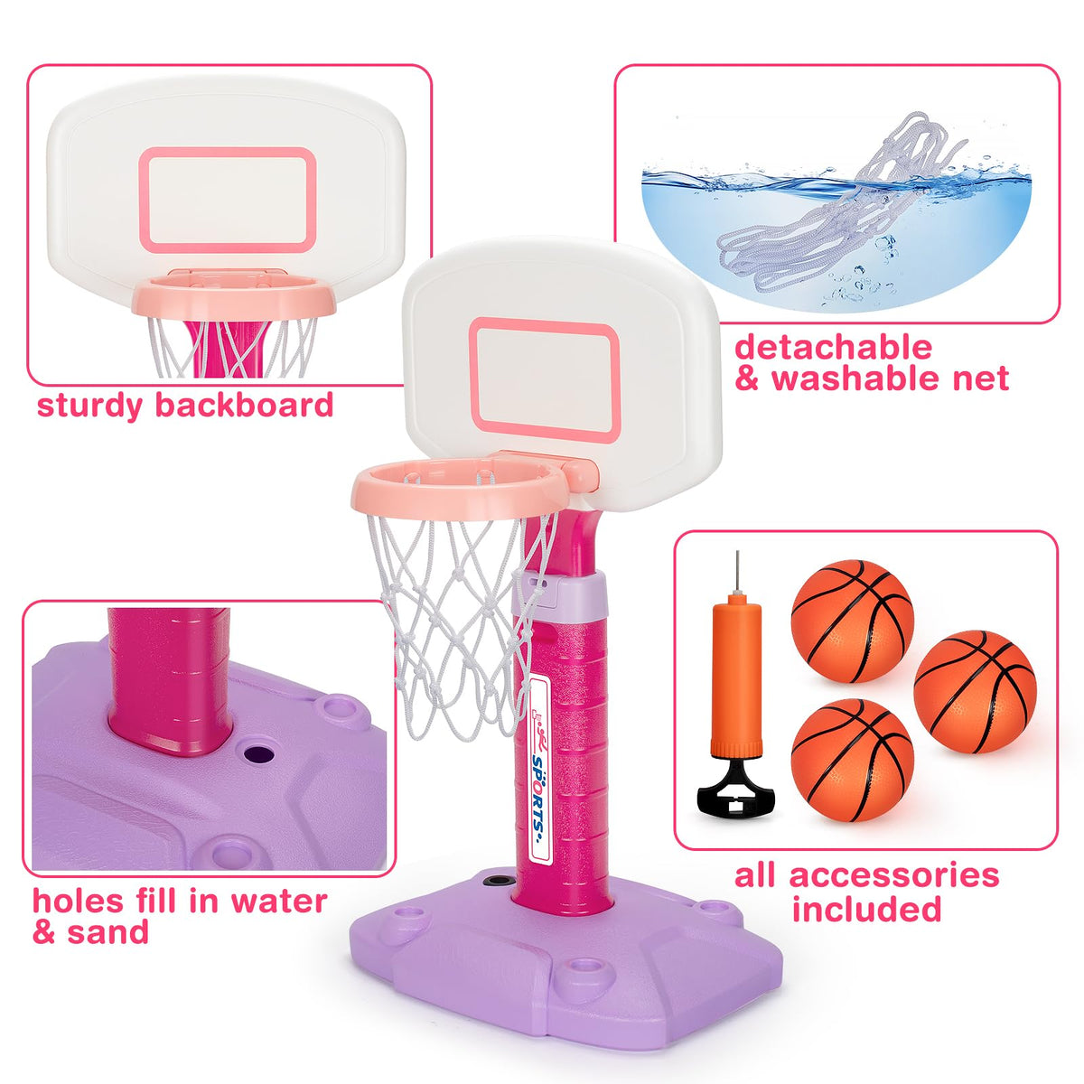 LACCHOUFEE portable hoop suitable for indoor and outdoor fun