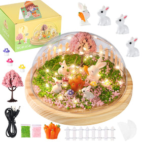 Laclun Make Your Own Night Light Rabbit kit glows softly for bedtime creativity.