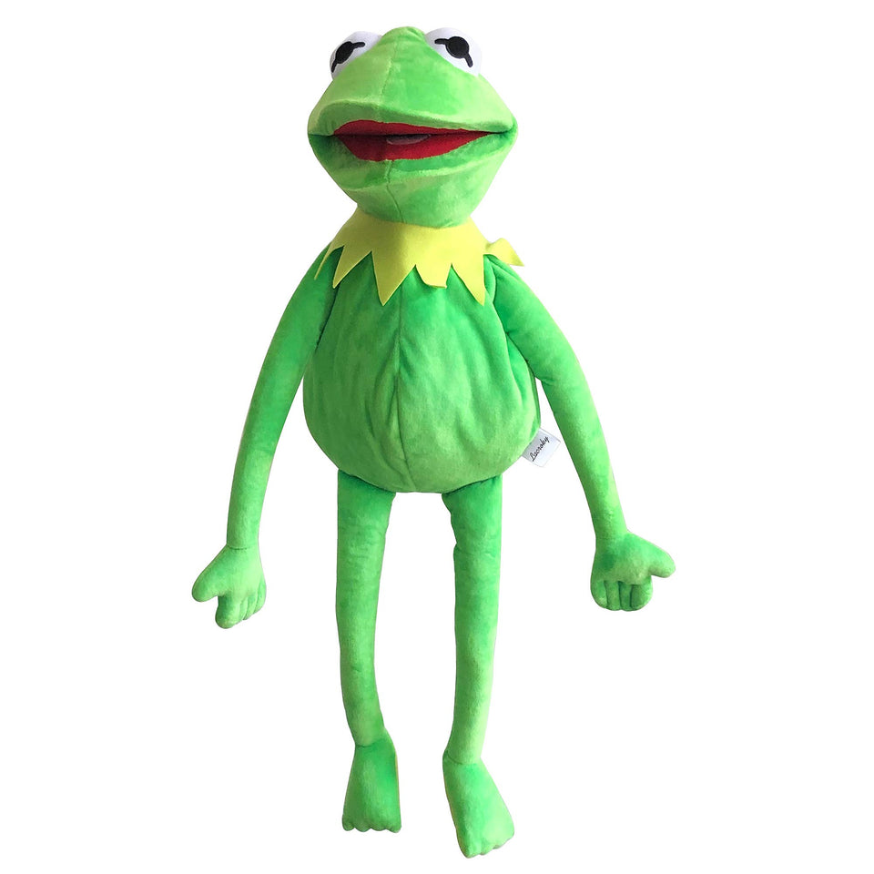 Lacroky Kermit Frog Hand Puppet in full body pose for imaginative play.