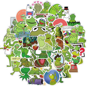 Soft, squeezable Lacroky Kermit puppet held by a child for play.