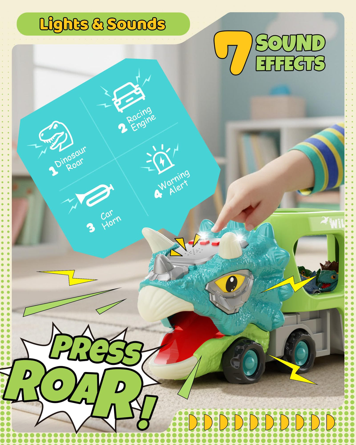 LADFAR slide ramp and rear tailgate for dino-car races