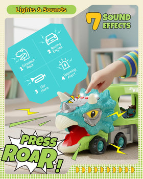 LADFAR slide ramp and rear tailgate for dino-car races