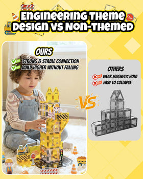 LADFAR magnetic tiles STEM play set supports problem-solving and spatial awareness.