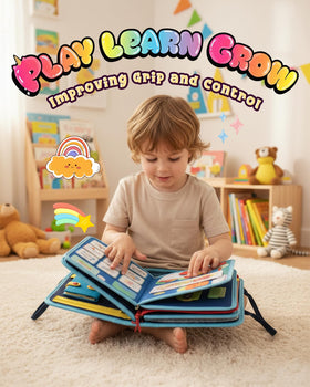 LADFAR Busy Board buckle page helps toddlers practice dressing skills with real-world relevance.