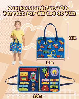 LADFAR Busy Board reinforced soft felt construction ensures durable learning on the go.