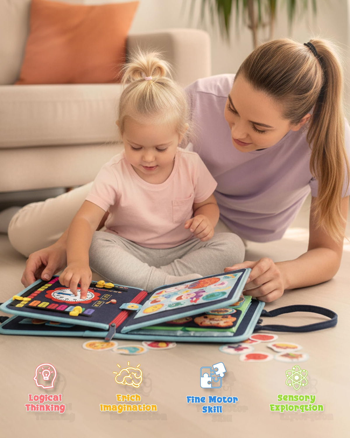 LADFAR Busy Book portable travel companion keeps little hands engaged on flights and car rides