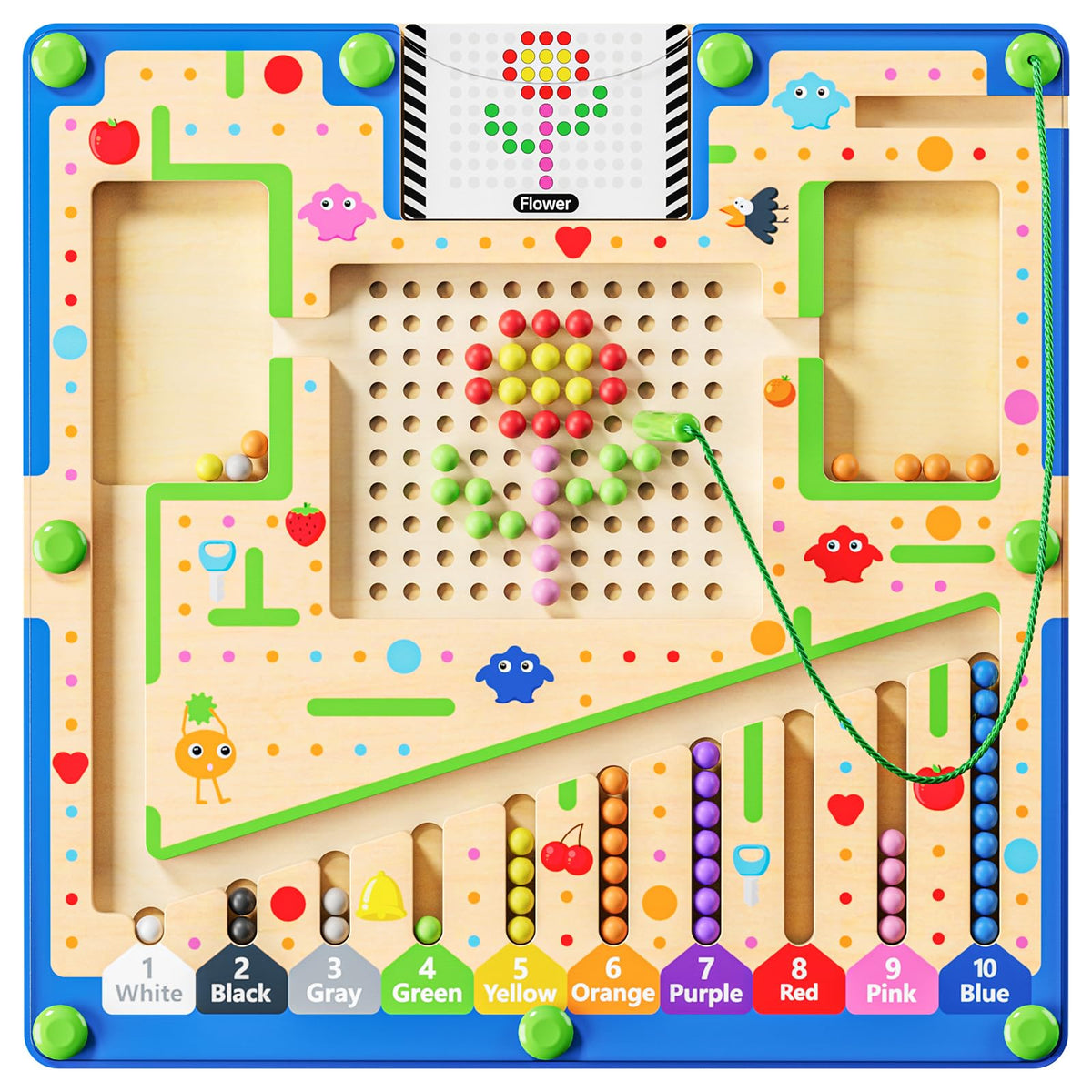 LADFAR Montessori number-shape puzzle busy board boosts early math and recognition.