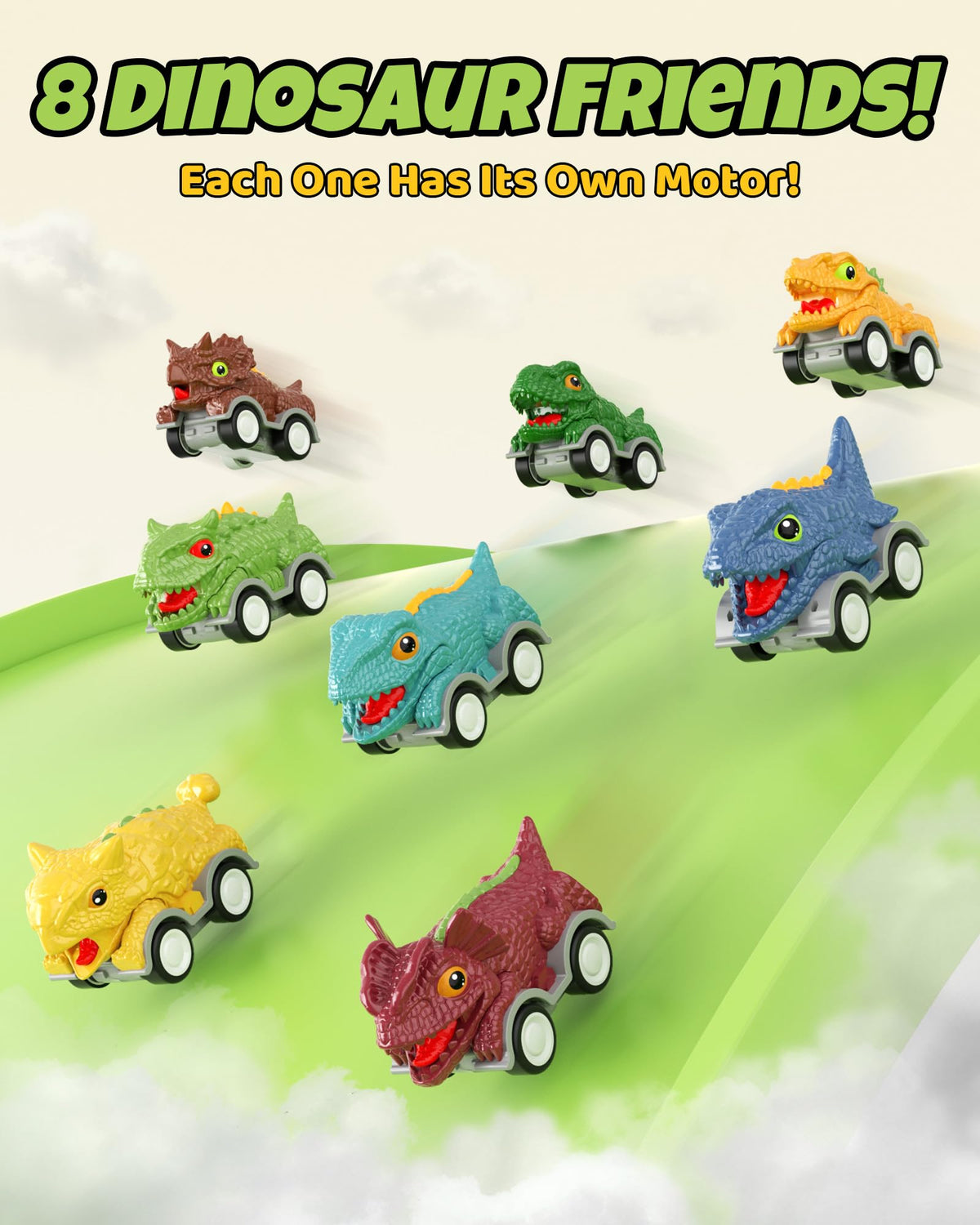 LADFAR toy truck featuring music, lights, and dino sounds
