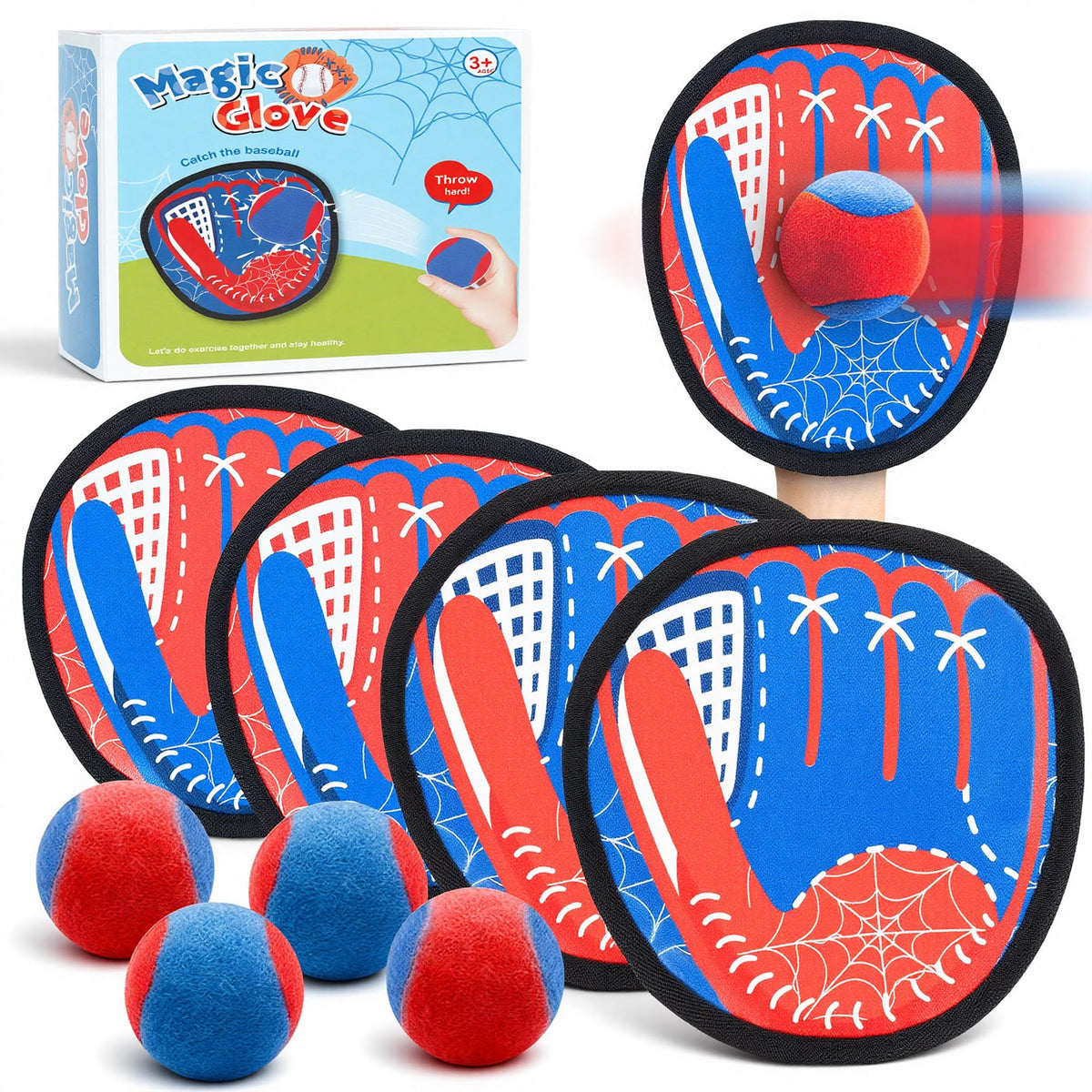 LADFAR Toss and Catch paddles with sticky surface for quick catches