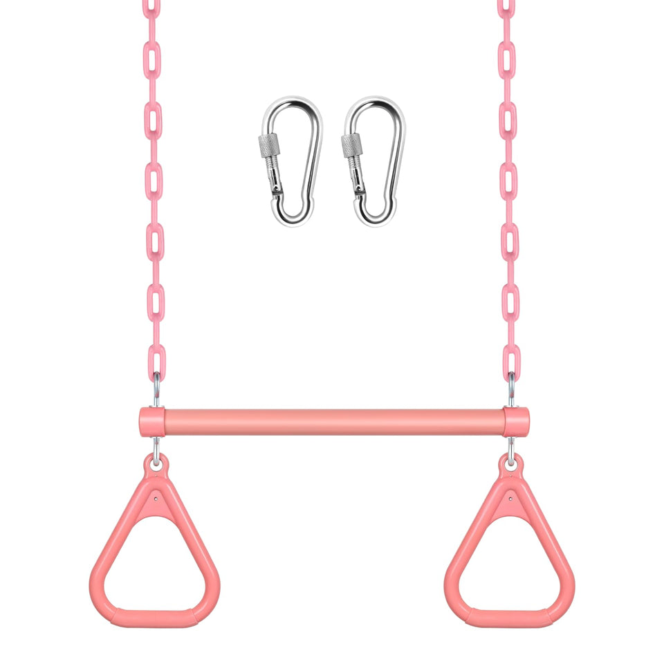 LadyRosian 17-inch trapeze bar swing set ready for backyard play