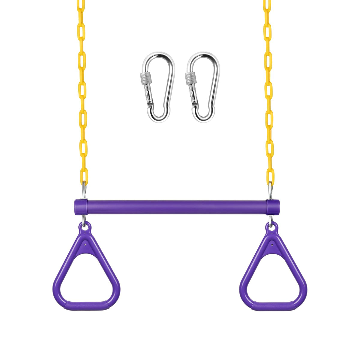 LadyRosian 17-inch trapeze bar close-up with a comfortable grip for family play.