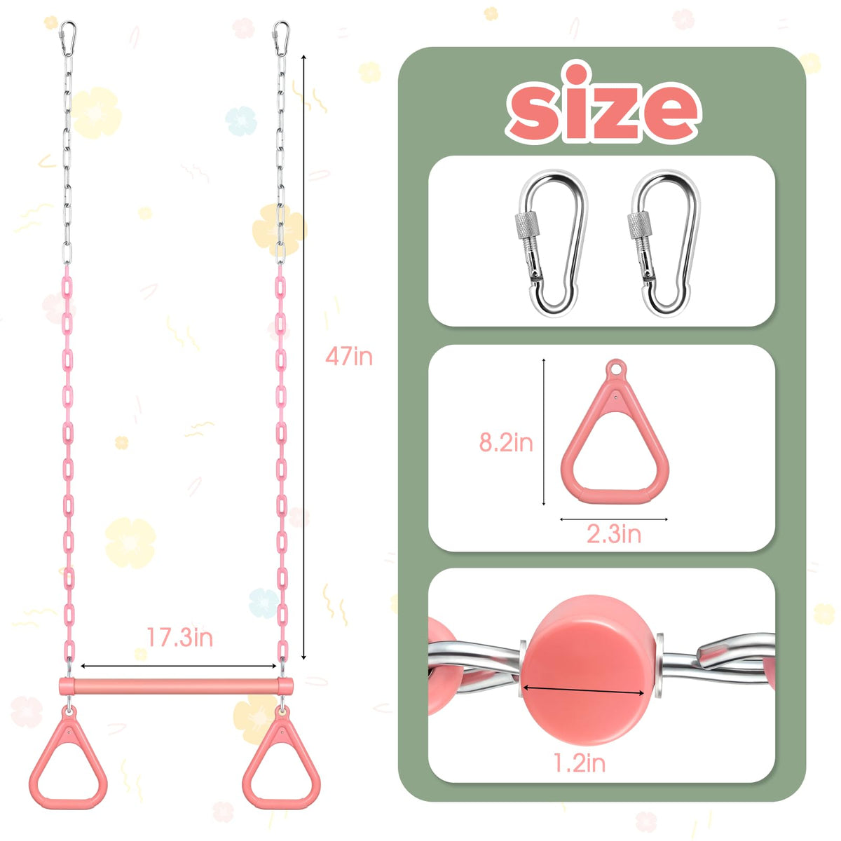 LadyRosian gym rings and bar provide versatile swinging and hanging options