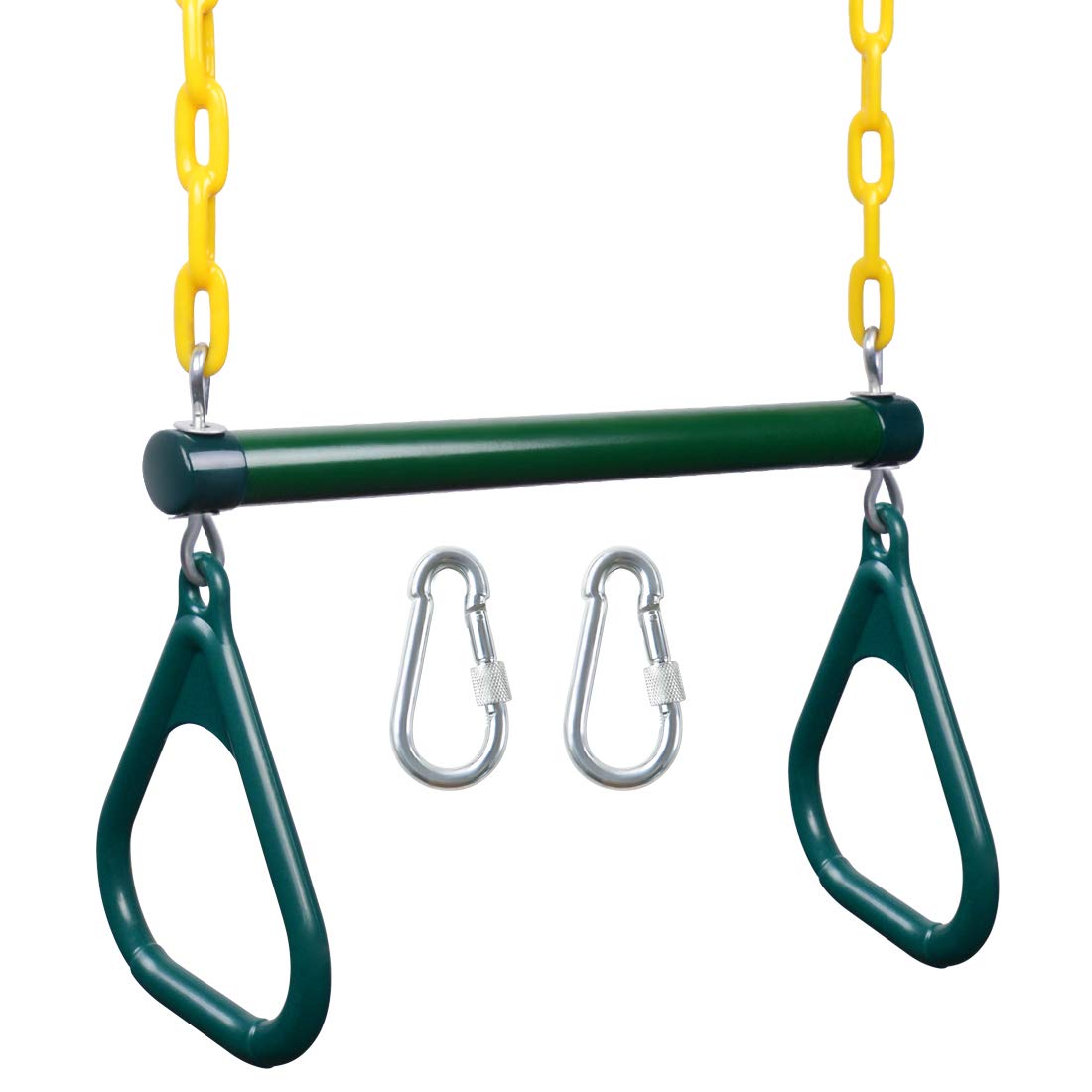LadyRosian gym rings bar 17-inch—sturdy swing for backyard play and family workouts.