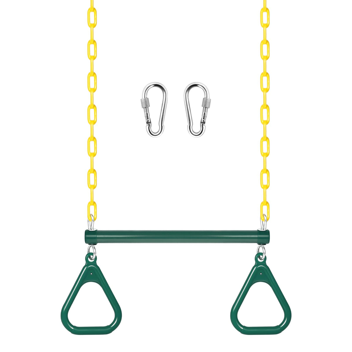 LadyRosian gym rings trapeze bar 16 inch for safe versatile backyard play