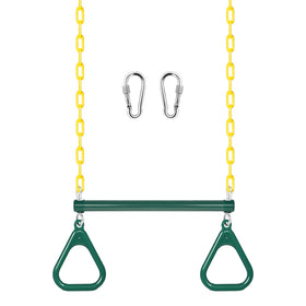LadyRosian gym rings trapeze bar 16 inch for safe versatile backyard play