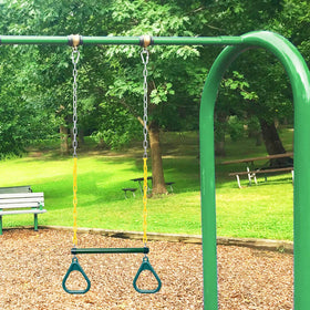 LadyRosian trapeze swing set—dual bar and rings for versatile play.