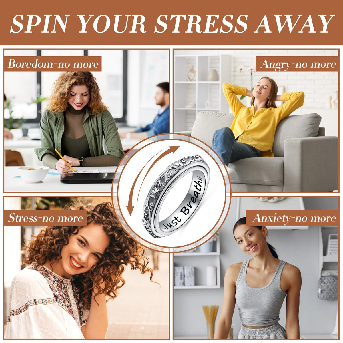 Ladytree Anxiety Relief Ring offers subtle stress management in daily life.
