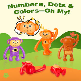 LAEBUILD Monkey Doos stacking and hanging play builds hand-eye coordination.