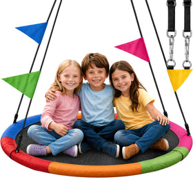 LÆGENDARY saucer swing 40-inch outdoor setup for family play.