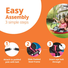 LÆGENDARY saucer swing supports up to 450 lbs for shared play.