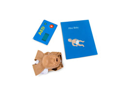 Laerdal Mini Baby Global Set AED Trainer pads help trainees become familiar with defibrillator steps.