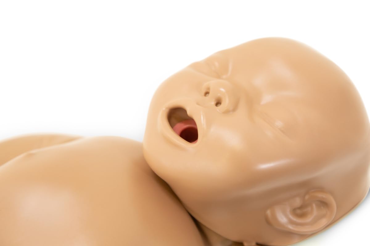 Laerdal Mini Baby Global Set landmarks for compressions highlight proper hand placement.