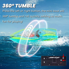 LAFALA mini RC boat in green adds a pop of color for outdoor play.