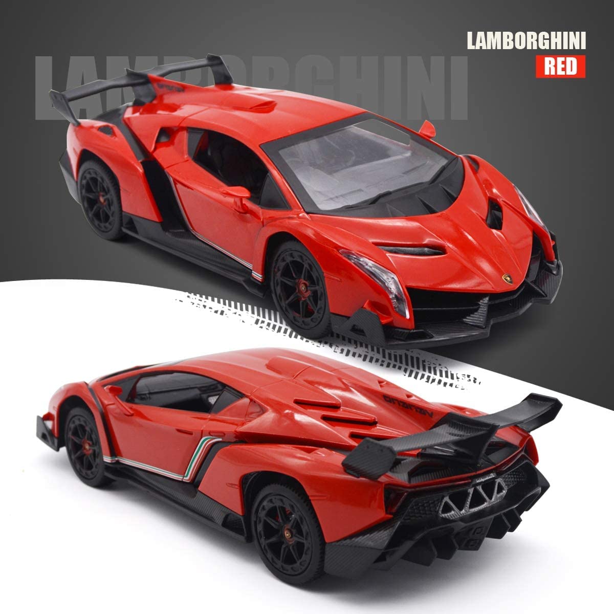 LAFALA RC car headlights glow during forward drive for realism.