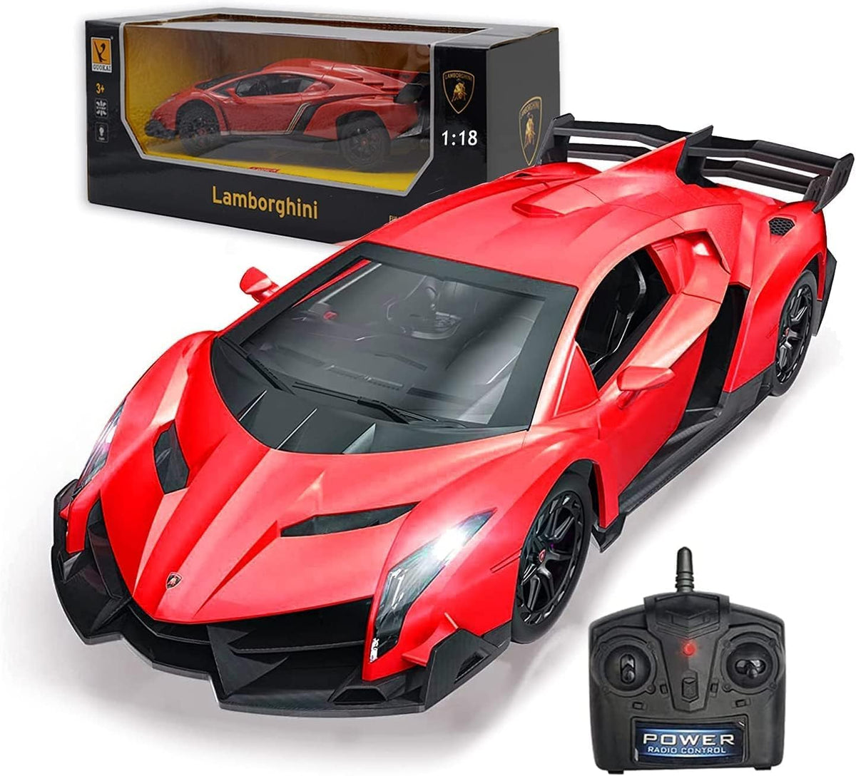 LAFALA RC car Lamborghini-licensed model front view, durable for indoor fun.