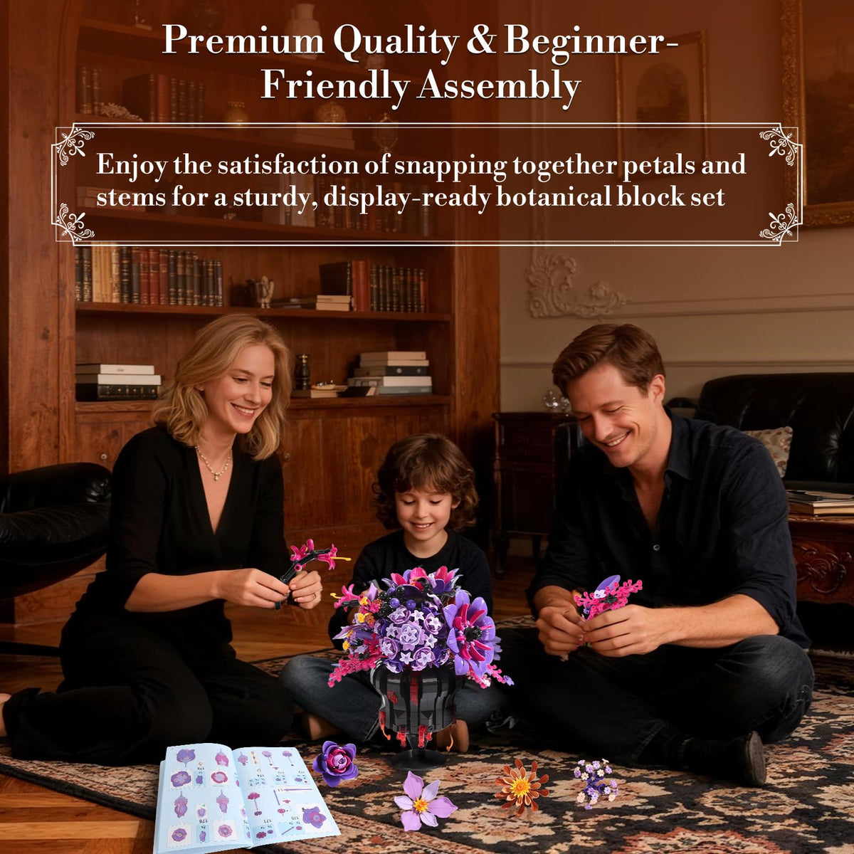Lafnewv Flowers Bouquet Block Set beginner-friendly kit helps you craft lifelike petals.