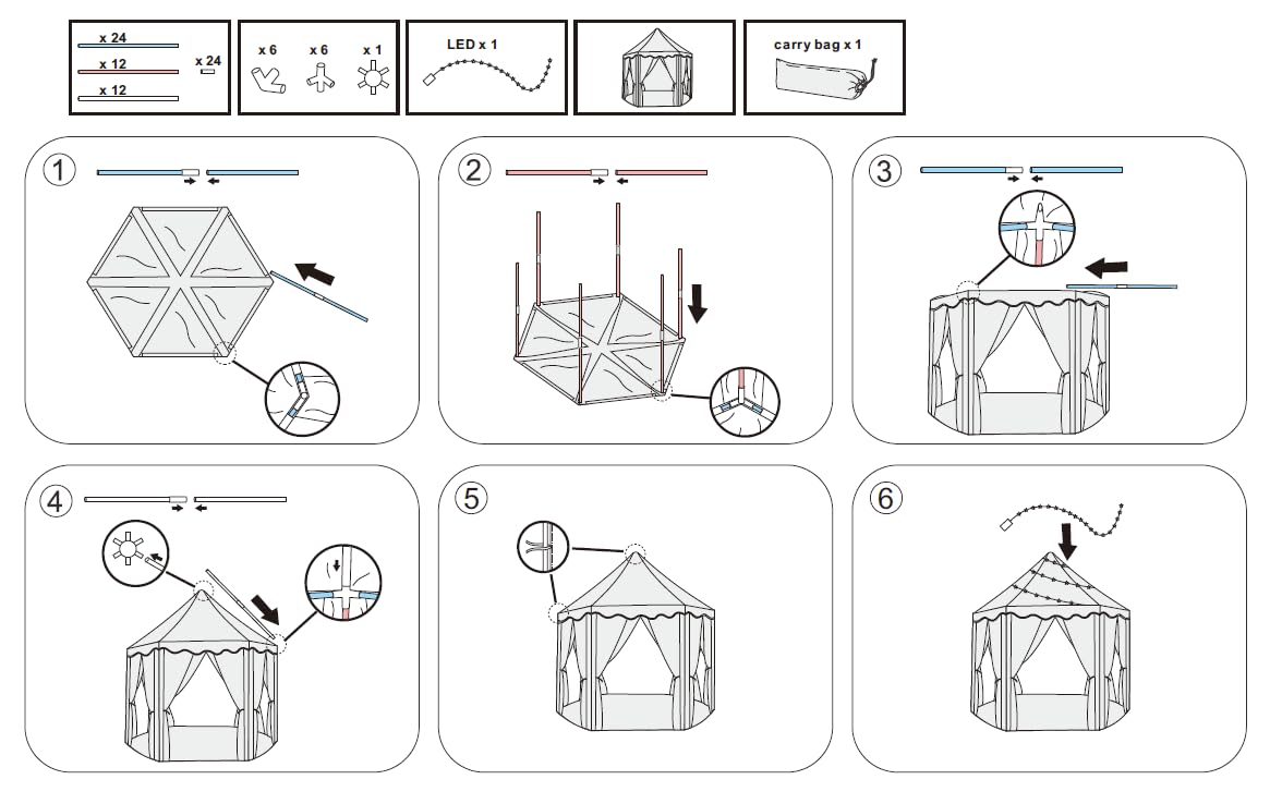 Lafyette Princess Tent durable fabric and reinforced stitching ensure safe play