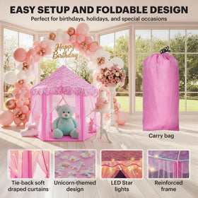 Lafyette Princess Tent roomy interior fits multiple children and toys comfortably