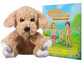 LAHEY LANE Reading time with child and Goldie in a cozy setup