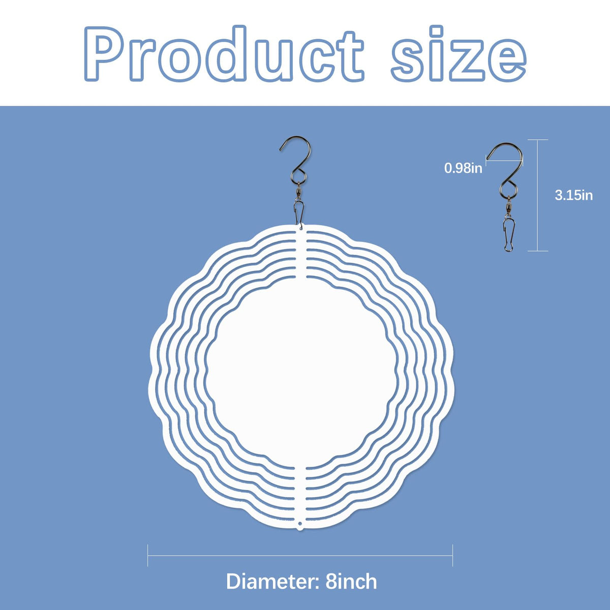 LaiHiulaan wind spinner blank in garden setting for outdoor decoration.