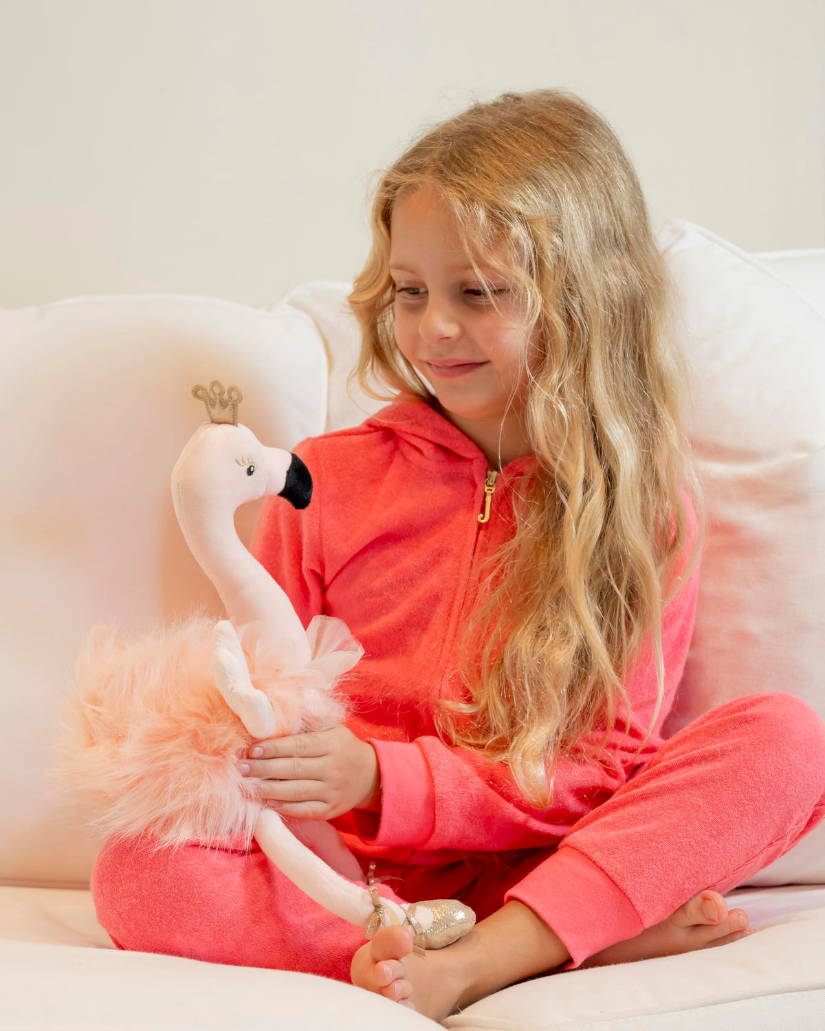 Laila and Lainey plush flamingo for hugs, lightweight and kid-friendly