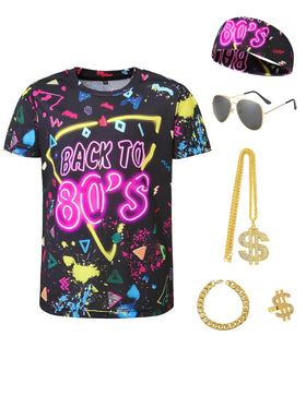 Lainvenor 80s/90s boys T-shirt in black for comfy cosplay