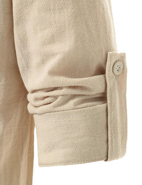 Lainvenor boys lace-up shirt sleeve detail shows adjustable length and fit