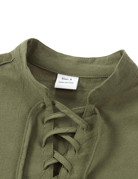 Lainvenor Renaissance costume shirt, army green color, 100% cotton, great for photo sessions