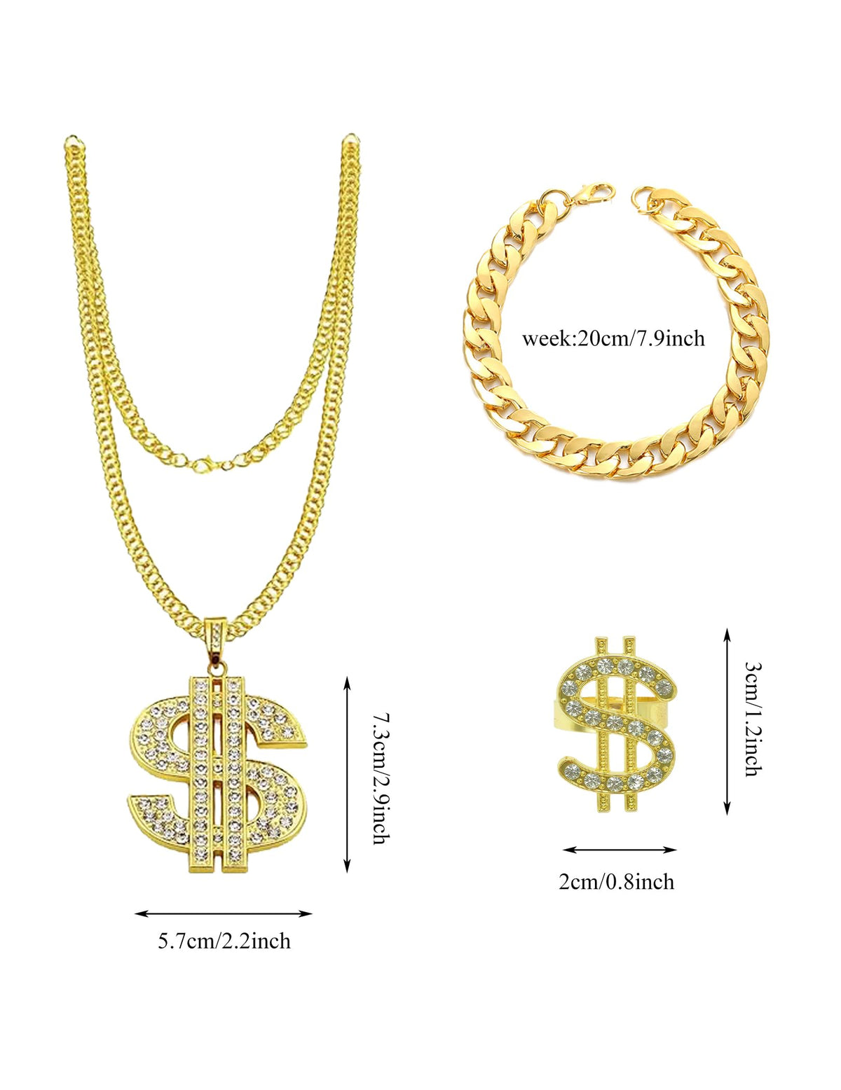 Lainvenor dollar pendant necklace enhances authentic hip hop look