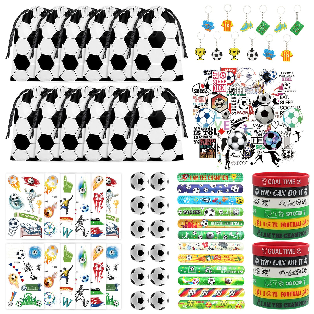 LaJasya soccer drawstring bags perfect for simple party favor distribution.