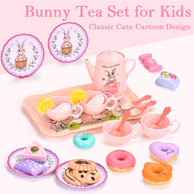 Lajeje Bunny Tea Set desserts pieces for colorful play
