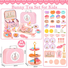 Lajeje Bunny Tea Set plates and serving tray for organized meals